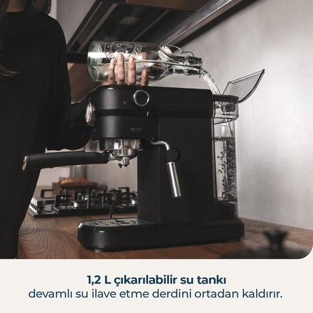 Cafelizzia 790 Black Pro Espresso Makinesi Güçlü 20 Bar Basınç Hızlı Köpürtme Kahve Deneyimi