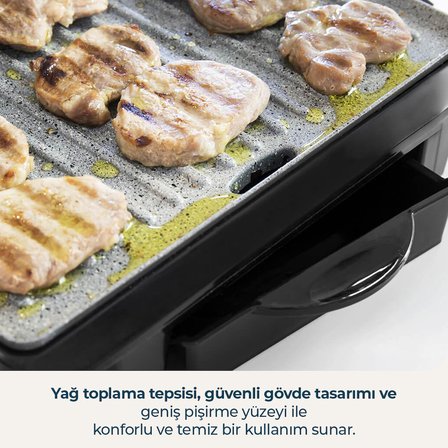 Cecotec Rock N Grill 1000 Elektrikli Izgara Gri 1000W Rockstone Kaplama Ayarlanabilir Plaka