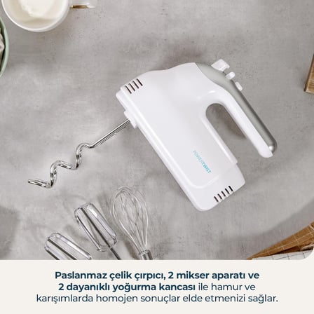 CECOTEC PowerTwist 500 El Mikseri Beyaz 500W 5 Hız Turbo Fonksiyonlu