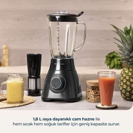 Power Black Titanium 2500Max Perfectmix Smoothie Blender Güçlü Bıçaklı Blender