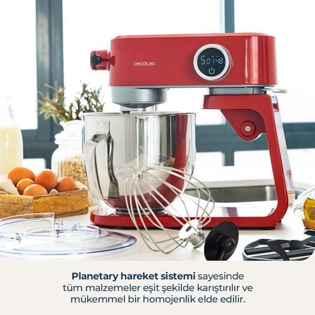 Twist Fusion 4000 Luxury Red Stand Mikser 4000 Serisi Güçlü Hamur Yoğurma Çırpma Kitchen Mikser