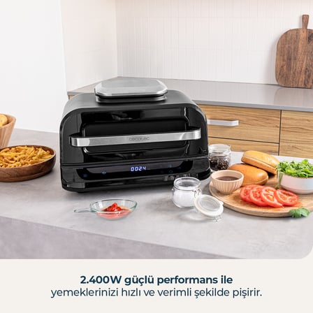 Cecofry Firedome 6000 Airfryer 6 L Grill Teknolojili 2400W Güçlü Yağsız Fritöz Çoklu Pişirme