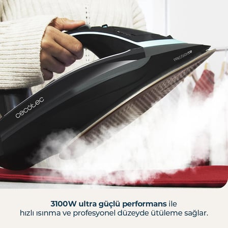 Cecotec 3D ForceAnodized 750 Smart Buharlı Ütü Siyah 3100 W 400 ml 200 g/dk