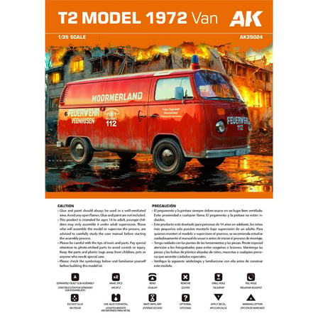 AK Interactive AK35024 1967 T2 VW Van Maket Araba 1/35 Ölçek