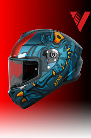 AXXIS DRAKEN S DINOTOON C7 - MATT BLUE/XXL