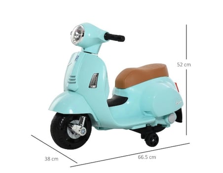 Lisanslı Vespa 6V Akülü Çocuk Motosikleti - Yeşil (18-36 Ay, 66.5 x 38 x 52 cm)