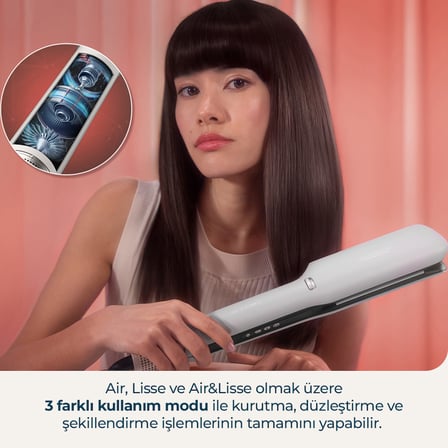 Air Lisse Black Saç Düzleştirici - Hızlı Isınma Seramik Plaka Parlak Pürüzsüz Düz Saçlar