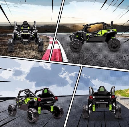 Kawasaki Teryx KRX 1000 Lisanslı 12V Uzaktan Kumandalı Akülü Çocuk Buggy / ATV - Siyah (100 x 64 x 56 cm)