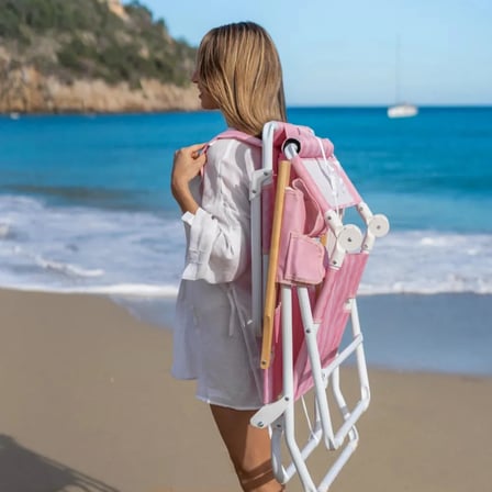 Flamingueo Premium Yüzüstü Kullanıma Uygun Plaj Şezlongu Opal Pink