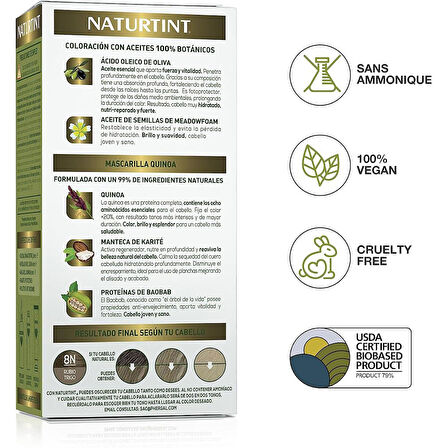 Naturtint 8N Buğday sarısı Doğal Saç Boyası 170ML