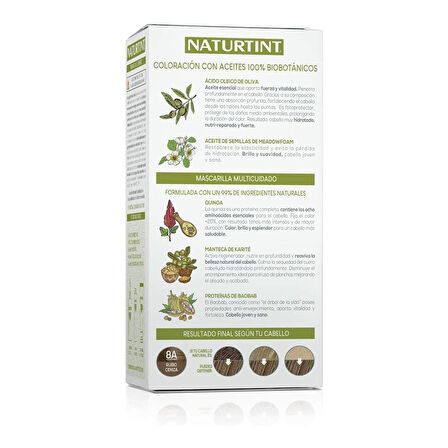 Naturtint 8A Kül Sarısı Doğal Saç Boyası 170ML