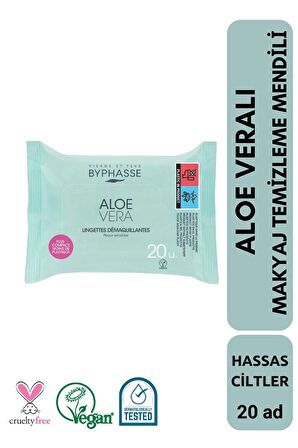 Aloe Veralı Makyaj Temizleme Mendili Hassas Ciltler 20 adet