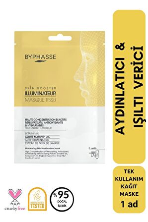 Aydınlatıcı ve Işıltı Verici Skin Booster Kağıt Yüz Maskesi 1ad