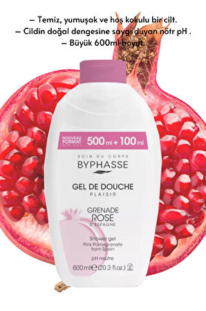 Plaisir Pomegranate Pembe Nar Duş Jeli 600ml