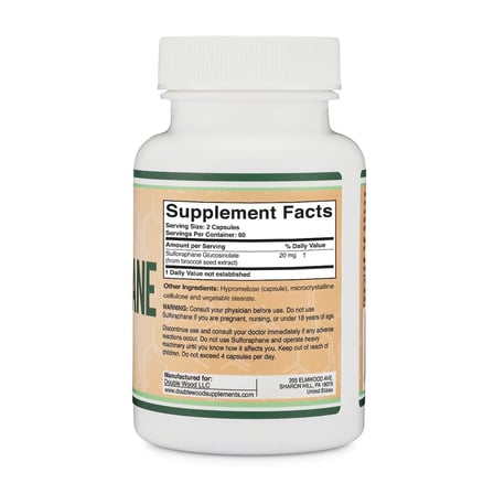 Sulforophane Broccoli Seed Extract 20 mg 120 Capsules