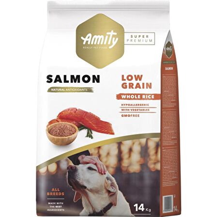 Amity Super Premium Az Tahıllı Somonlu Yetişkin Köpek Maması 14 Kg