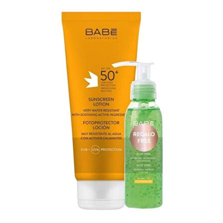 Babe Güneş Koruma Spf 50+ Losyon 200ml - Aloe Vera Jel HEDİYE