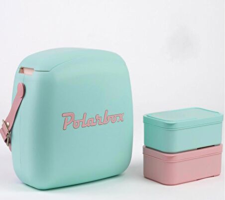 POLARBOX COOLER BAG VERDE AGUA - ROSA POP