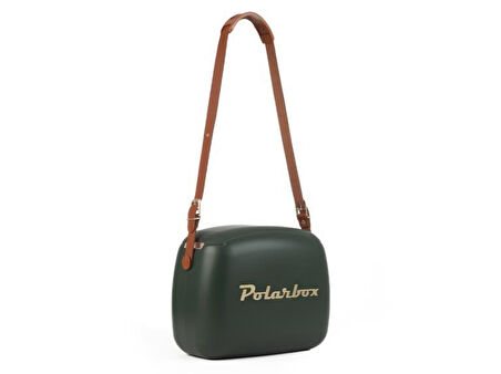 Polarbox Gold Deri Kayışlı Soğuk ve Sıcak Termos Çanta 6L Koyu Yeşil & Altın - 9393
