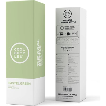 Cool Bottles Pastel Yeşil Çelik Termos Matara 500 ml (Pastel Green - CB500PAG)