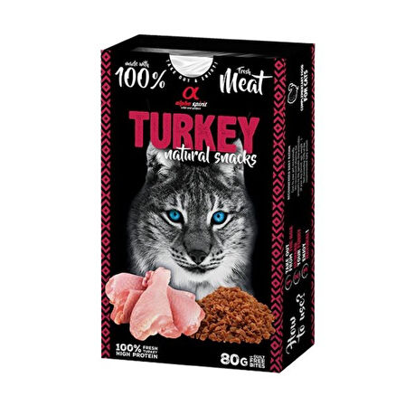 Alpha Spirit Natural Atıştırmalık Hindi Etli Kedi Ödülü 80 Gr