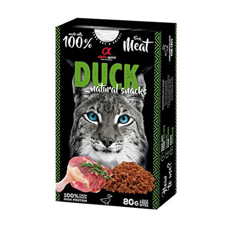 Alpha Spirit Natural Atıştırmalık Ördek Etli Kedi Ödülü 80 Gr