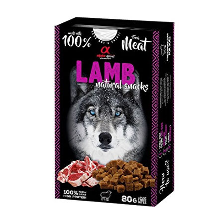 Alpha Spirit Doğal Atıştırmalık Kuzu Etli Köpek Ödülü 80 Gr