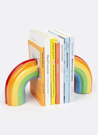 Doiy Çok Renkli Dekoratif Obje Gökkuşağı Kitap Tutucu