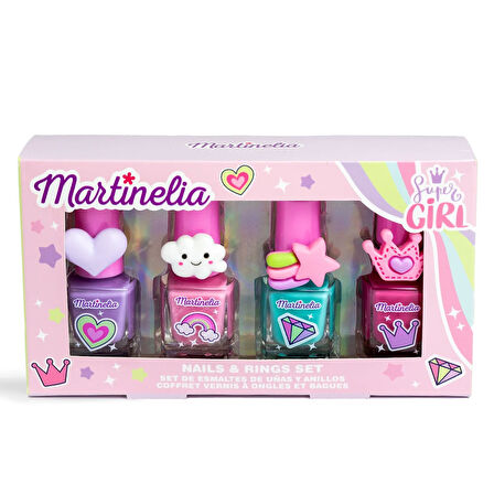 Martinelia Super Girl Kız Çocuk 4 lü Oje ve Yüzük Seti 90198