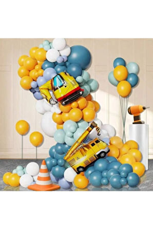 İŞ MAKİNALARI TEMALI BALON ZİNCİR SET