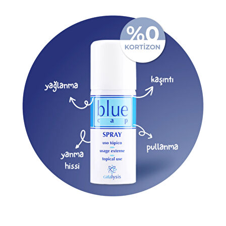 Blue Cap Yağlanma Karşıtı Sprey 100 ml - Arındırıcı ve Rahatlatıcı Etki - Kortizonsuz