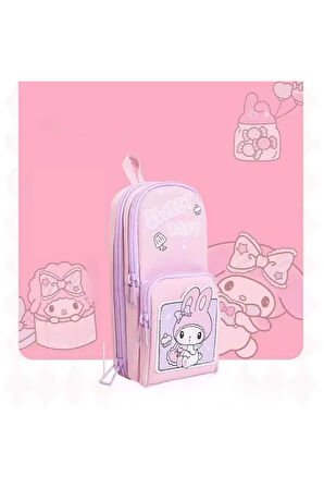 Sanrio Kuromi kalem kutusu sevimli büyük kapasiteli su geçirmez dayanıklı kalem çantası