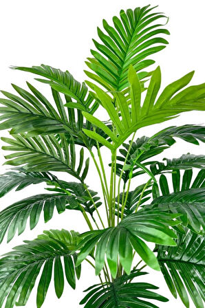 Yapay Ağaç Salon Bitkisi Areka Palmiye Siyah Saksıda 90cm 24 Yaprak Plastik