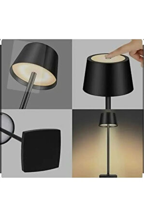 CT-8437 İstanbul Siyah Dokunmatik Şarjlı Dimmerli Masa Lambası