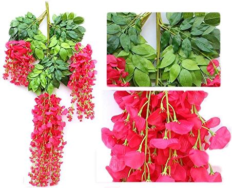 Sarkan Yapay Çiçek Akasya FUŞYA 80 cm 3 Sarkan Dallı 12 ADET BAĞ