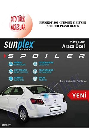 Peugeot 301 Orjinal Bagaj Üstü Spoiler Piano Black Sunplex