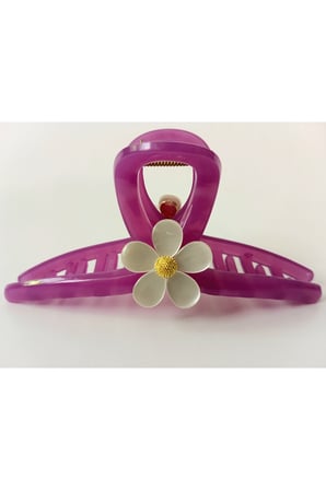 Claire's Çiçekli Mandal Toka (mor)
