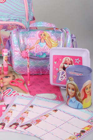 x Dekomus Lisanslı Barbie Deniz Kızı Collection Full Kırtasiye Seti Okul,Termoslu Beslenme ve Kalem Çantası,Beslenme Kabı,Matara 