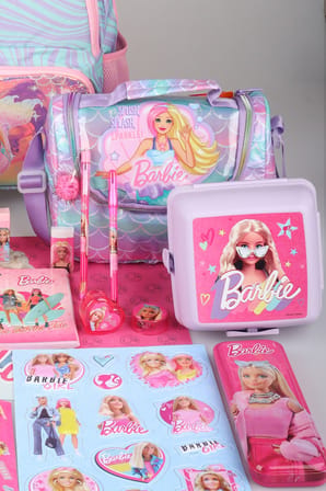 x Dekomus Lisanslı Barbie Deniz Kızı Collection Premium Full Kırtasiye Seti Okul,Termoslu Beslenme ve Kalem Çantası,Beslenme Kabı,Matara 