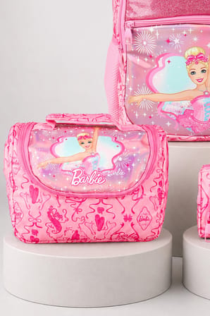 x Dekomus Lisanslı Barbie Ballerina Magic Collection Büyük Boy Okul Çantası,Termoslu Beslenme Çantası ve Kalem Çantası Seti