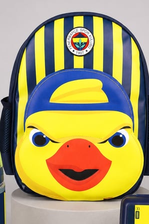 x Dekomus Lisanslı Fenerbahçe Yellow Collection 3D Baskılı Küçük Boy Anaokul Çantası,Beslenme Kabı ve 500 Ml Matara Seti