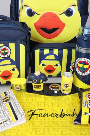 x Dekomus Lisanslı Fenerbahçe Yellow Collection Full Kırtasiye Seti 3D Baskılı Küçük Boy Anaokul,Beslenme ve Kalem Çantası,Beslenme Kabı ve 500 Ml Matara Seti