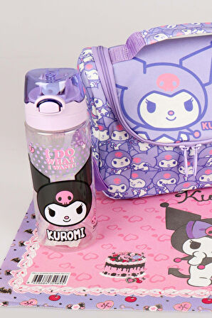 DEKOMUS İLE YENİ SEZON LİSANSLI KUROMI "MAGICAL BUDDY" TERMOSLU BESLENME ÇANTASI,BESLENME ÖRTÜSÜ,TRITAN MATARA 500 ML VE 2 KATLI BESLENME KABI YEMEK SETİ