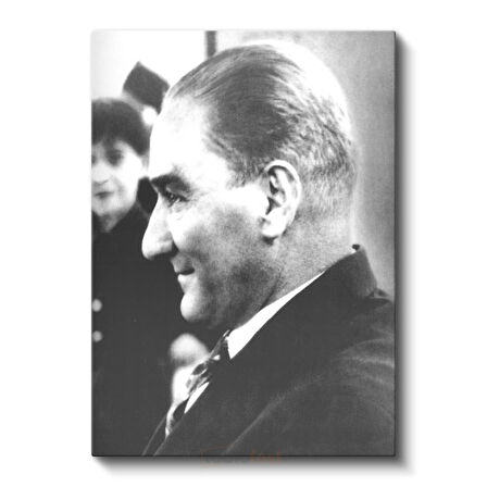 Profil Atatürk - Siyah Beyaz Portre Kanvas Tablo
