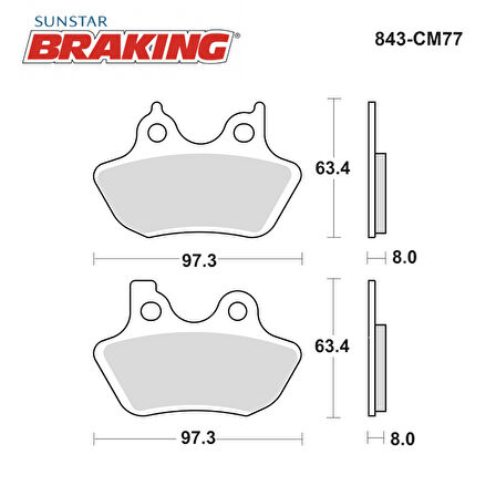 SİNTERLİ FREN BALATASI / HARLEY D. / XL 883 R SPORTSTER / 883cc / ÖN & ARKA / 2000-2001-2002-2003