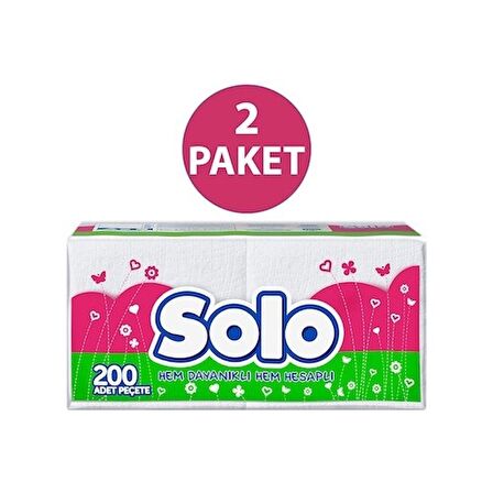 Solo Peçete 200 Yaprak x 2 Adet