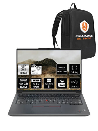 Lenovo ThinkPad E14 G5 i7 1355U 40GB 4TB SSD 14'' WUXGA W11PRO Dizüstü Bilgisayar & PER4 ÇANTA