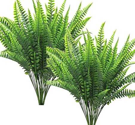 Yapay Çiçek  Boston Fern Yeşil Bitki Aradal Garnitür Yapay Dekor Bitkisi
