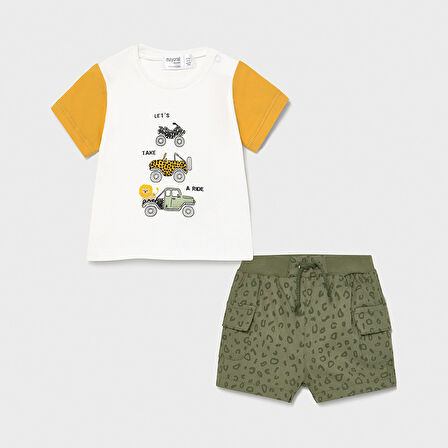 Mayoral  erkek bebek şort t-shırt 2 li set