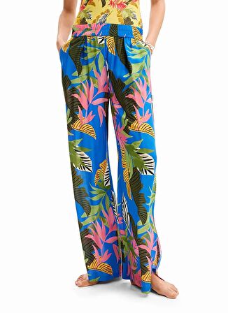 Desigual Yüksek Bel Standart Mavi Kadın Pantolon 24SWMW21